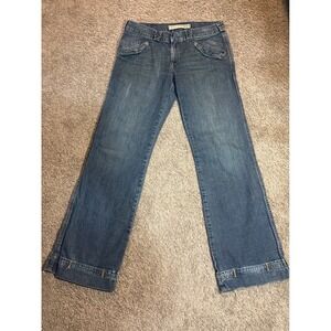 Y2K Express Precision Fit Wide Leg Jeans Womens 8 Medium Wash Cotton Denim